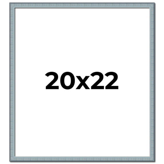 20x22 Frame Blue Scuffed Farm Board Solid Wood Picture Frame Width 0.75 Inches | Interior Depth 0.5