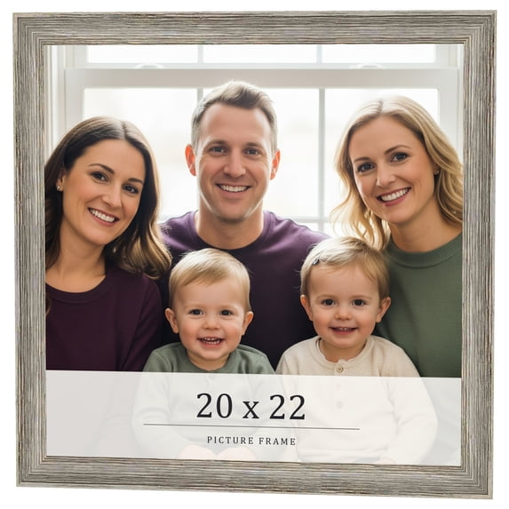 20x22 Frame Grey Solid Wood Picture Frame Width 1 Inches | Interior Frame Depth 0.5 Inches |