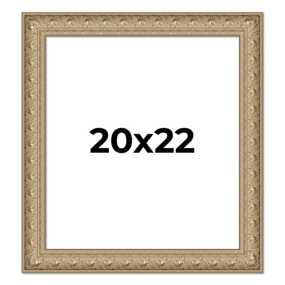 20x22 Frame Ornate Silver Beaded Solid Wood Picture Frame Width 2.5 Inches | Interior Depth 1