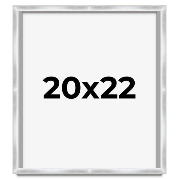 20x22 Frame Silver Whitewashed Wood Grain Solid Wood Shadow Box | 0.75 Inch Moulding Width | 0.75