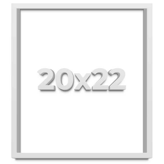 20x22 Shadow Box Frame White | 1 Inches Deep Real Wood Contemporary Shadowbox Display Frame | UV