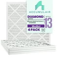 thumbnail image 1 of 20x22x1 (19.5 x 21.5) Accumulair Diamond 1-Inch Filter (MERV 13) (4 Pack), 1 of 5