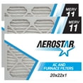 thumbnail image 1 of Aerostar 20x22x1 MERV 11 Pleated Air Filter, 2 Pack, Furnaces Filters, HVAC Filter, Air Conditioners Vent Filter Replacement for Home, 1 of 5
