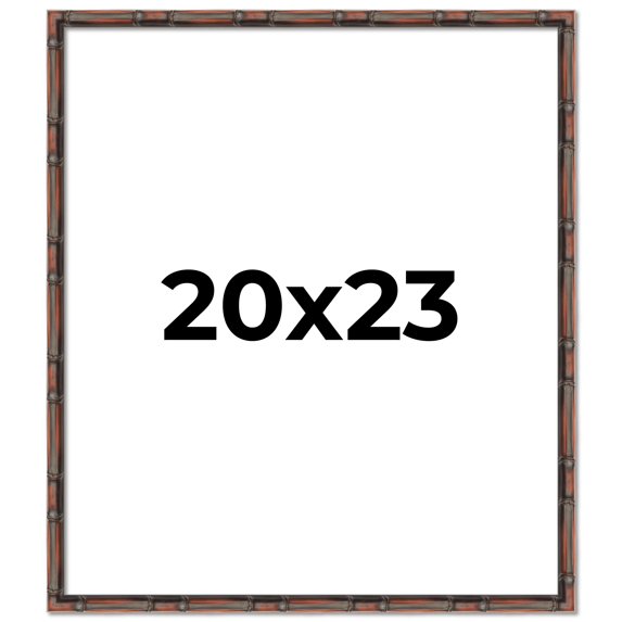 20x23 Frame Brown Bamboo with Dark Coffee/Walnut Finish | Solid Wood Picture Frame Width 0.75