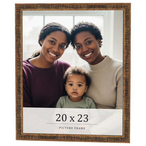 20x23 Frame Gold Kingsley Distressed Solid Wood Picture Frame Width 0.75 Inches | Interior Frame
