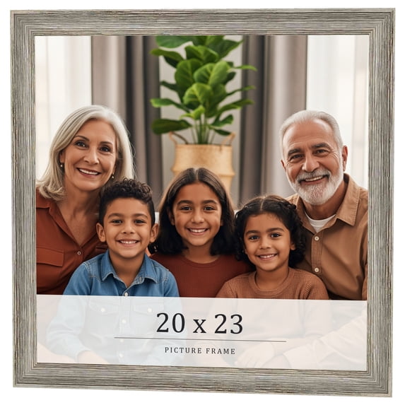 20x23 Frame Grey Solid Wood Picture Frame Width 1 Inches | Interior Frame Depth 0.5 Inches |
