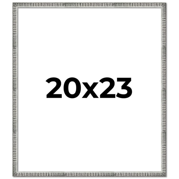 20x23 Frame Silver Grey Distressed Solid Wood Picture Frame | 0.75 Inch Moulding Width | Interior