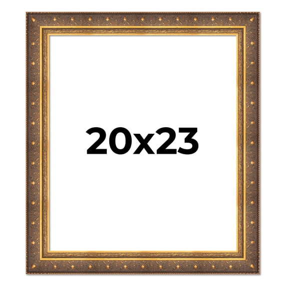 20x23 Frame Vintage Gold Solid Wood Picture Frame | 2.5 Inch Moulding Width | Ornate Bronze Museo