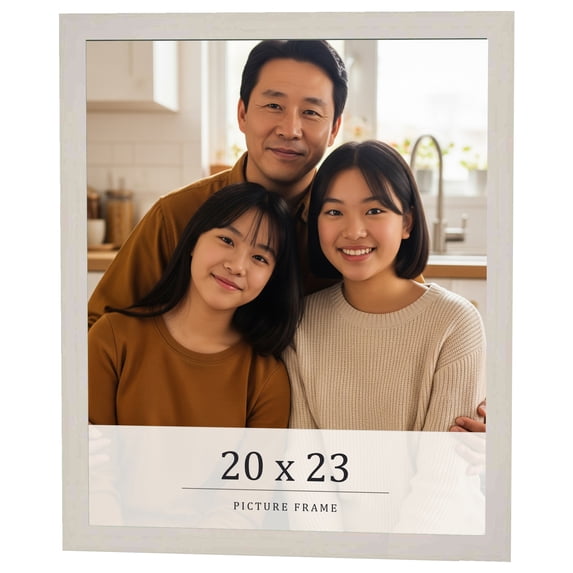 20x23 Frame White Wheat Solid Wood Picture Frame | Moulding Width 0.75 Inches | Interior Depth 0.5