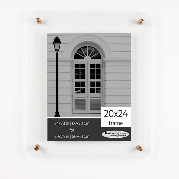 20x24 Acrylic Floating Frame with Copper Standoff Wall Mount Hardware