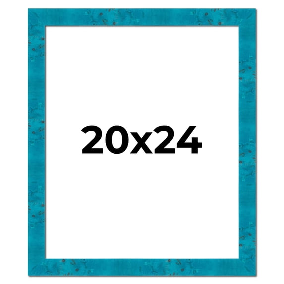 20x24 Frame Blue Teal Burl Wood Picture Frame | 1.75 Inch Moulding Width | Interior Frame Depth 0.5