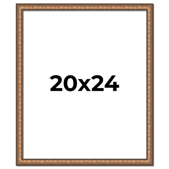 20x24 Frame Gold Real Wood Picture Frame Width 1.25 inches | Interior Frame Depth 0.5 inches |