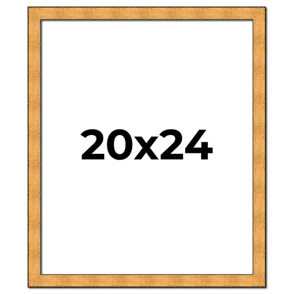 20x24 Frame Gold Rustic Solid Wood Picture Frame | 1.25 Inch Wide Moulding | Rustique Gold