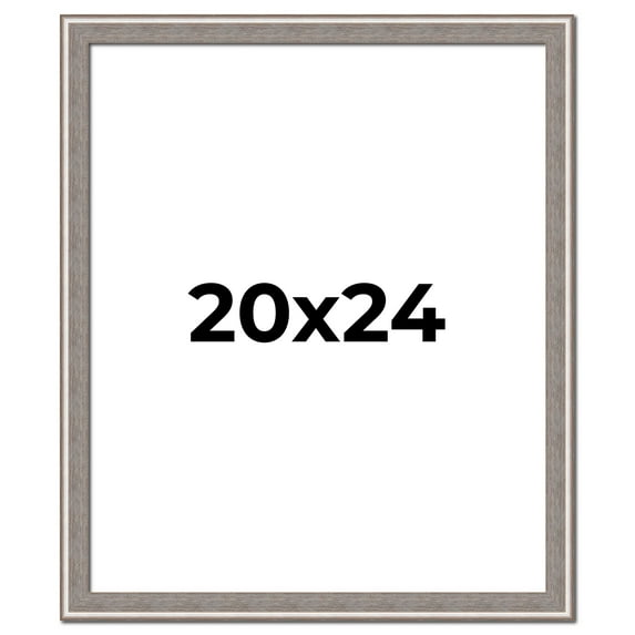 20x24 Frame Grey Real Wood Picture Frame Width 1.25 inches | Interior Frame Depth 0.5 inches | Hans