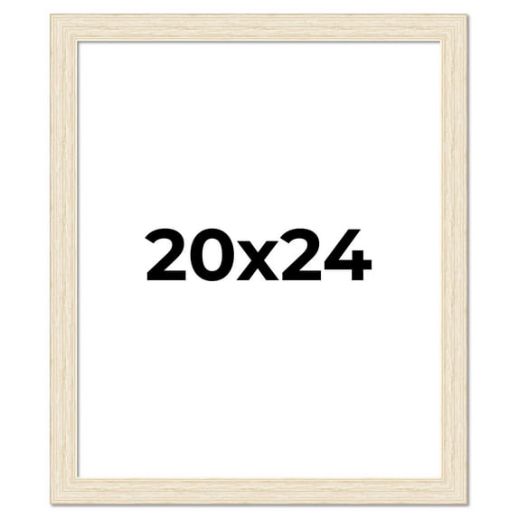 20x24 Frame White Barnwood Picture Frame Includes UV Acrylic Plexiglass, Acid Free Foam Backing
