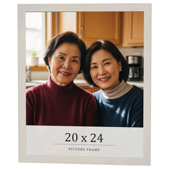 20x24 Frame White Wheat Solid Wood Picture Frame | Moulding Width 0.75 Inches | Interior Depth 0.5