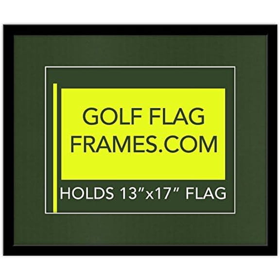 20x24 Golf Flag Frame; Black Frame 7601sb, Fairway Green Mats (Float Mount; Perfect for 13x17 Master's Golf Flags; Flag not incl)$$Home Decor, Kitchen, & Other