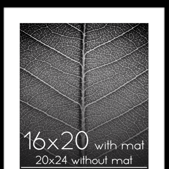 20x24 Picture Frame with Polished Plexiglass - Use as 16x20 Frame with Mat or 20x24 Frame Without Mat - Epic Collection - Wide Picture Frame for Wall Display - Black