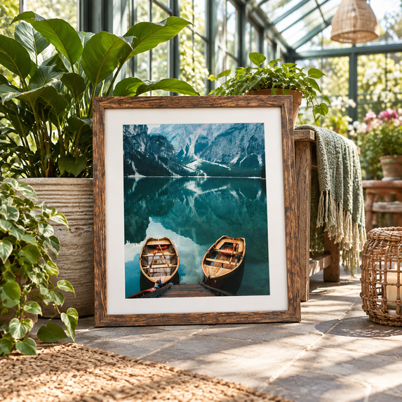 20x24 Picture Frame Rustic Brown Wood Style Wall Mounting - Walmart.com