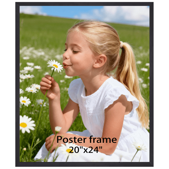 20x24 Picture Frame for Wall Mounted Display Vertically or Horizontally, Black