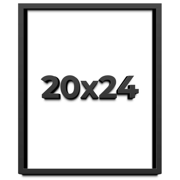 20x24 Shadow Box Black Solid Wood Display Frame with White Acid-Free Backing UV Acrylic & Hanging