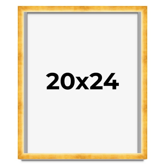 20x24 Shadow Box Frame Gold | 1.625 Inches Deep Real Wood Traditional Shadowbox Display Frame | UV