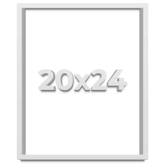 20x24 Shadow Box Frame White | 2 Inches Deep Real Wood Contemporary Shadowbox Display Frame | UV