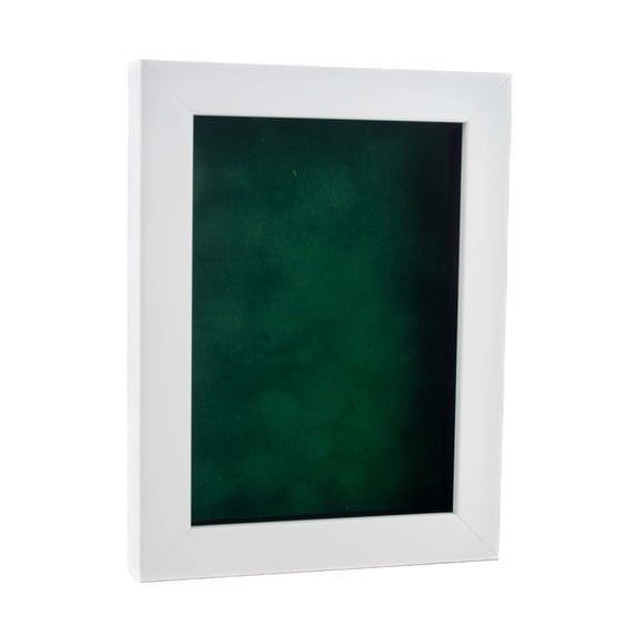 20x24 Shadow Box Frame White Wood | With a 3/4" Usable Display Depth | Includes a Forest Green Real