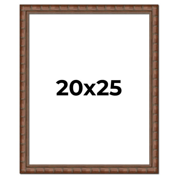 20x25 Brown Modern Bamboo Picture Frame - UV Acrylic, Foam Board Backing, Hanging Hardware