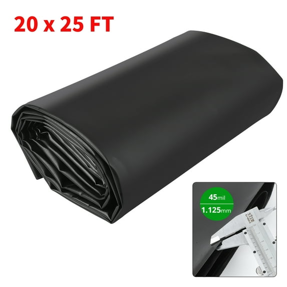 20x25 FT Pond Liners,45 Mil UV Resistant Preformed Pond Liner Easy Cutting for Natural Outdoor Ponds, Waterfall, Fish, Koi Pondsand Water Garden (Black)