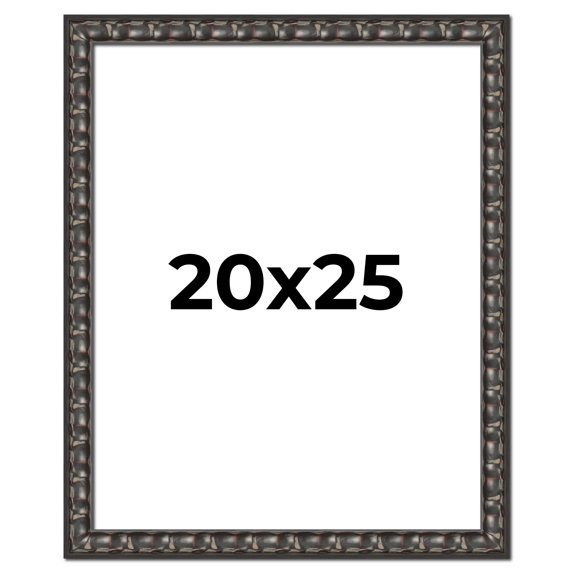 20x25 Frame Black-Brown Medieval Solid Wood Picture Frame | 1.5 Inch Moulding Width | Gotham