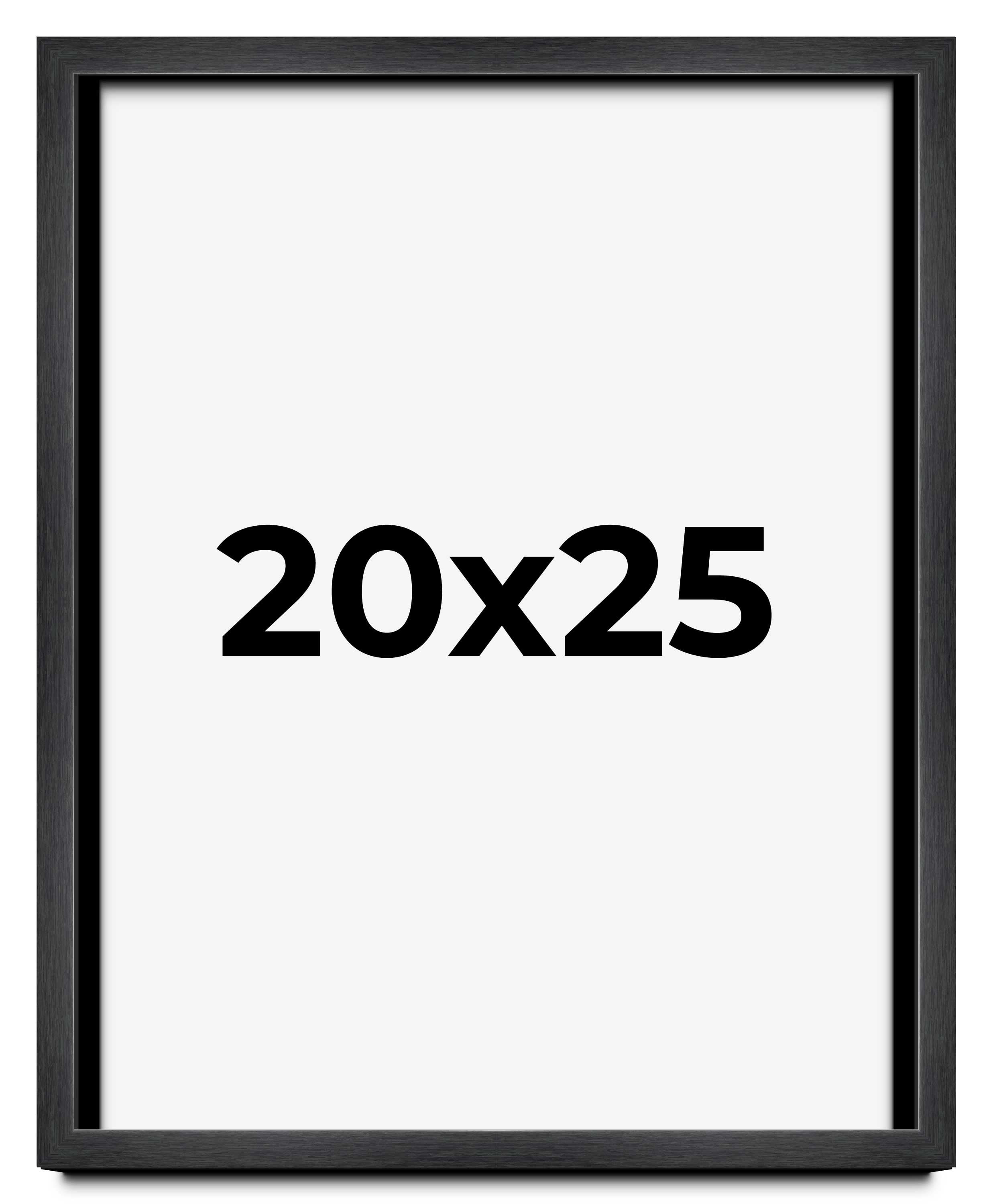 20x25 Frame Black Charcoal Grey Wood Textured Picture Frame | 0.75
