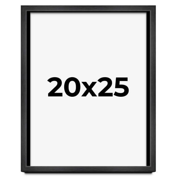 20x25 Frame Black Charcoal Grey Wood Textured Picture Frame | 0.75 Inch Moulding Width | Gunmetal