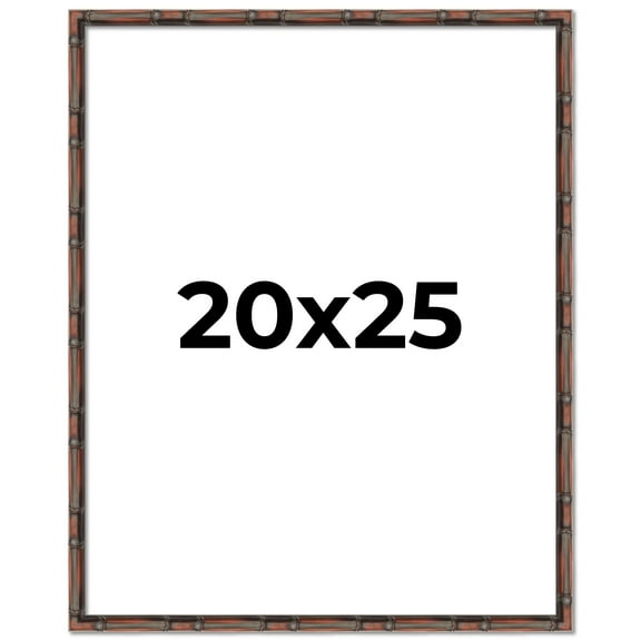 20x25 Frame Brown Bamboo with Dark Coffee/Walnut Finish | Solid Wood Picture Frame Width 0.75
