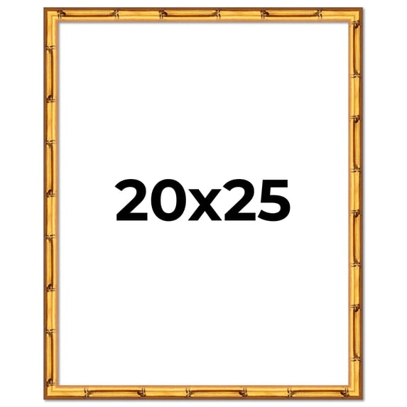 20x25 Gold Bamboo Wood Picture Frame - With Acrylic Front and Foam Board Backing