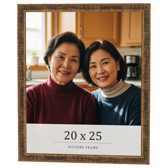 20x25 Frame Gold Kingsley Distressed Solid Wood Picture Frame Width 0.75 Inches | Interior Frame