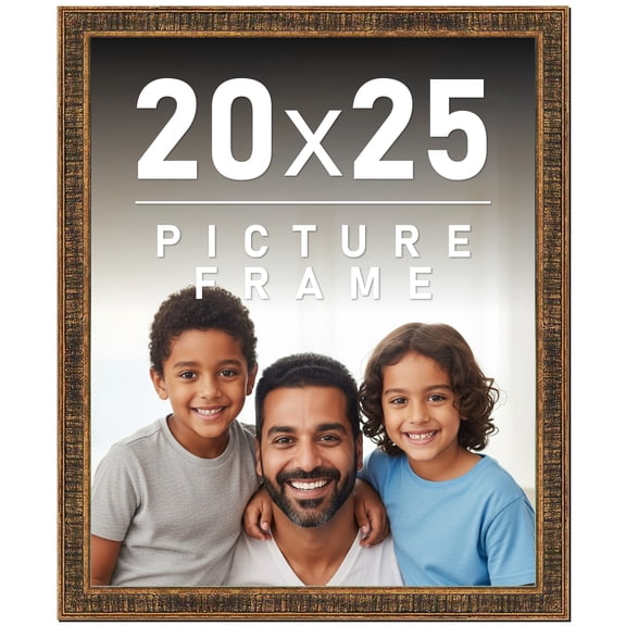 20x25 Frame Gold Solid Wood Picture Frame - Complete Modern Photo Frame Includes UV Acrylic