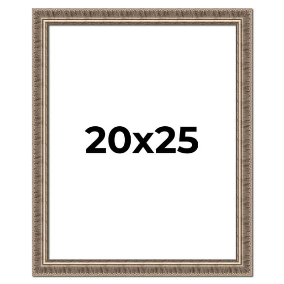 20x25 Frame Silver Harvest Ornate Solid Wood Picture Frame | 1.75 Inch Moulding Width |Mayflower