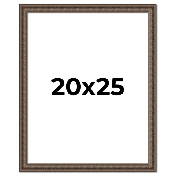 20x25 Ornate Brown Real Wood Picture Frame Width 1.5 Inches | Interior Frame Depth 0.5 Inches |
