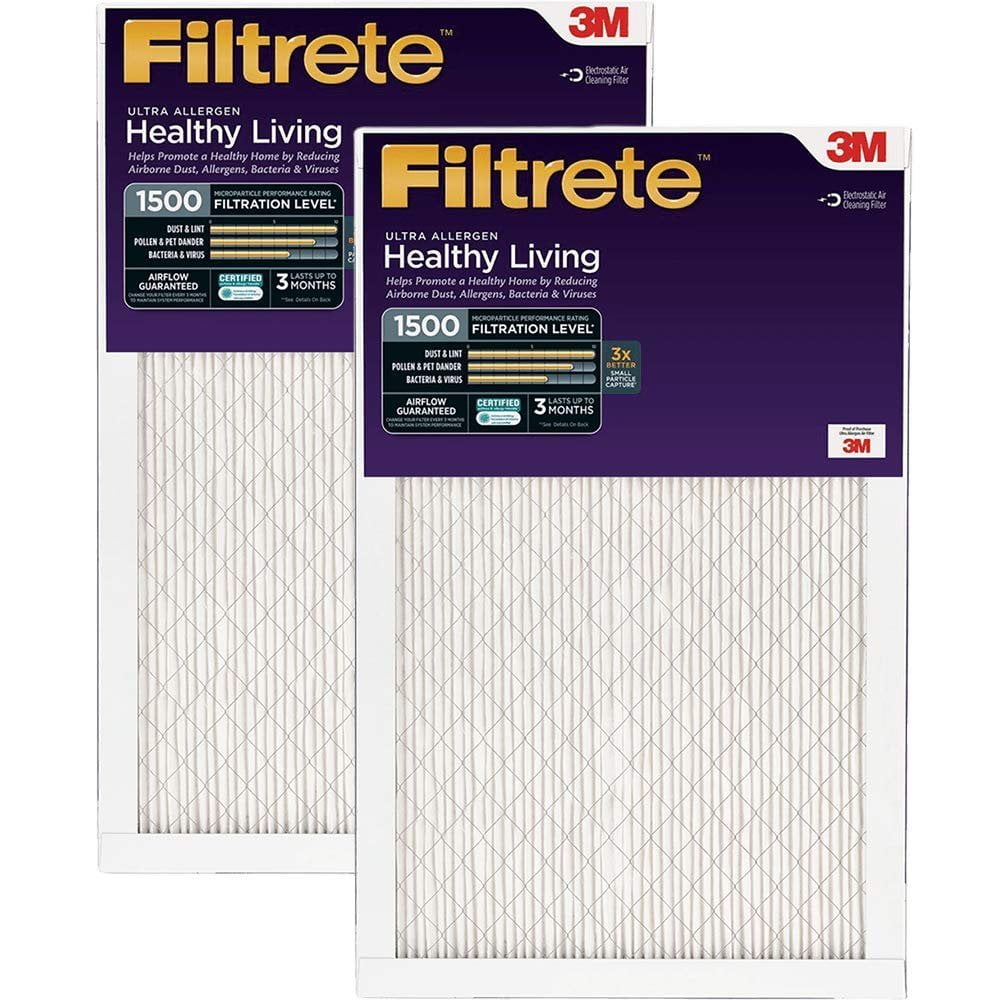 20x25x1 White Filtrete 1500 Ultra Allergen Air Filter 4 Pack