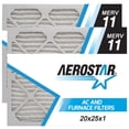 thumbnail image 1 of Aerostar 20x25x1 MERV 11 AC Furnace Air Filter, Pleated HVAC Filter, MPR 1000 FPR 7, Allergen Defense, 2-Pack, Made in USA, 1 of 5