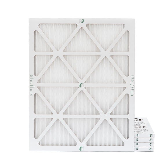20x25x1 MERV 10 Pleated HVAC Air Filters by Glasfloss. ( Quantity 5 ) Exact Size: 19-1/2 x 24-1/2 x 7/8