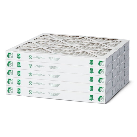 20x25x2 MERV 10 Pleated HVAC Air Filters by Glasfloss. ( Quantity 5 ) Exact Size: 19-1/2 x 24-1/2 x 1-3/4