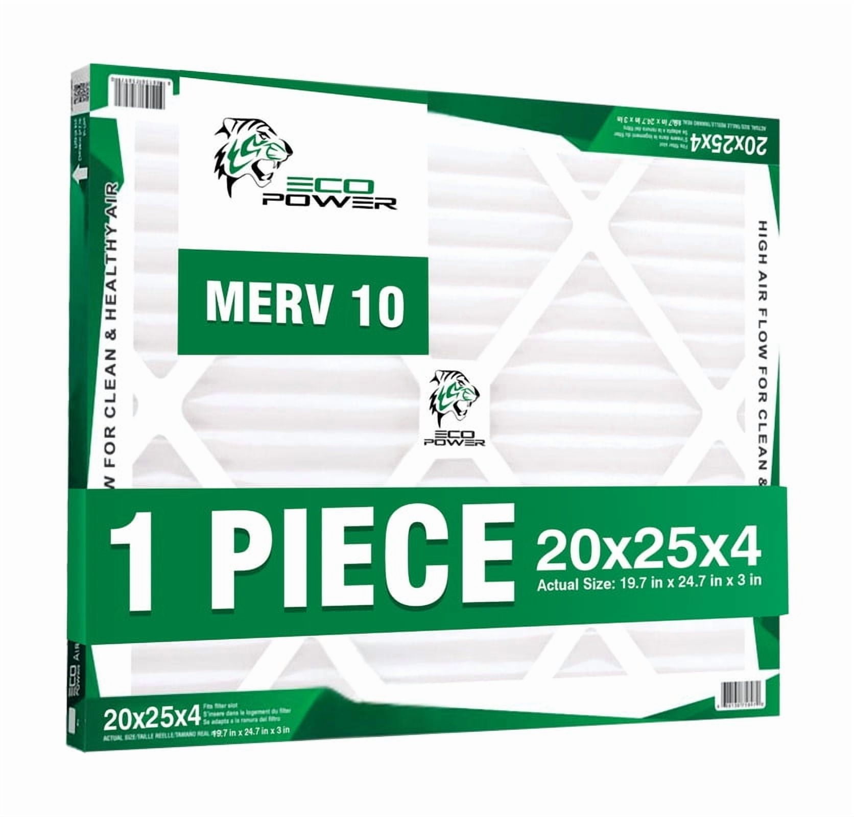 20x25x4, Air Filter MERV 10 (1-Pcs), Pleated HVAC AC Furnace Air Filters Replacement