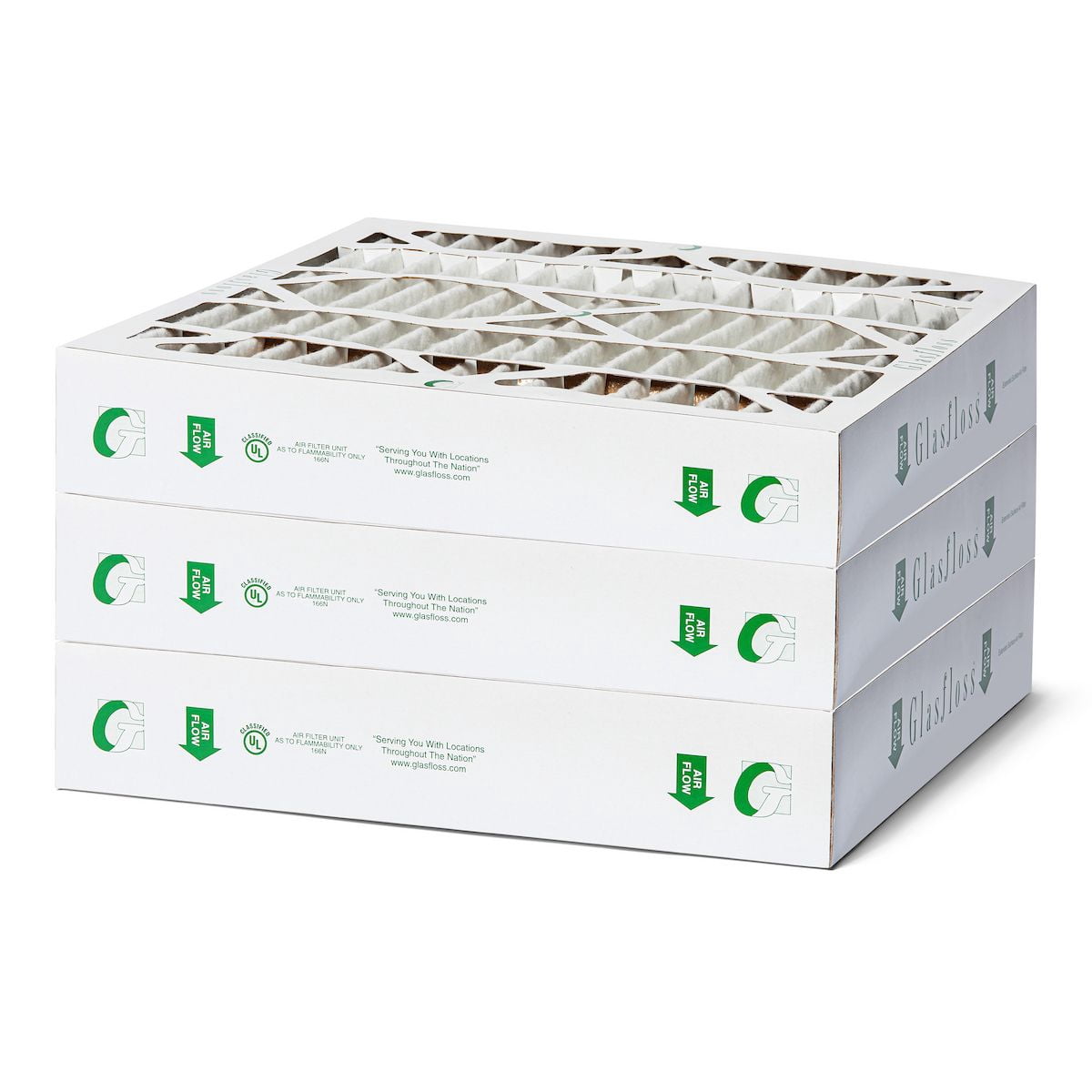 20x25x4 MERV 10 Pleated AC Furnace Air Filters by Glasfloss Industries. ( 3 Pack ) Exact Size: 19-1/2 x 24-1/2 x 3-3/4