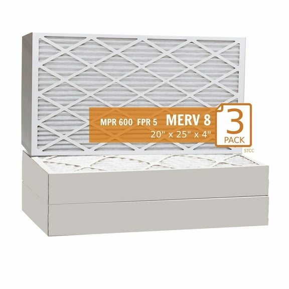 20x25x4 Purolator / Air Guard Pleated Air Filter - MERV 8 (3 Pack)