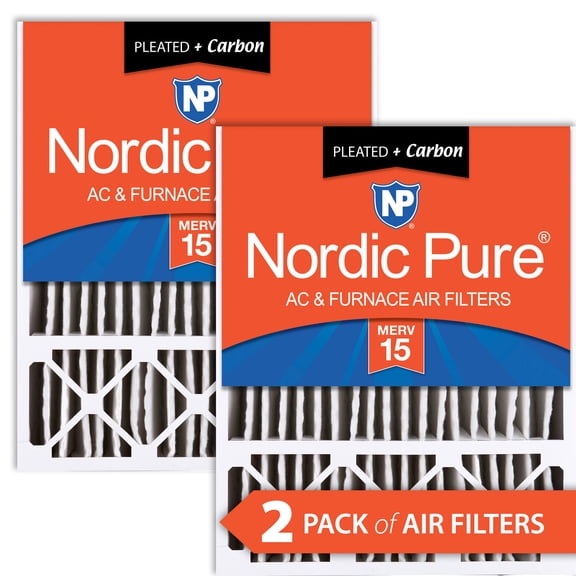 20x25x5 (4 3/8) Honeywell Replacement Air Filters MERV 15 Plus Carbon 2 Pack