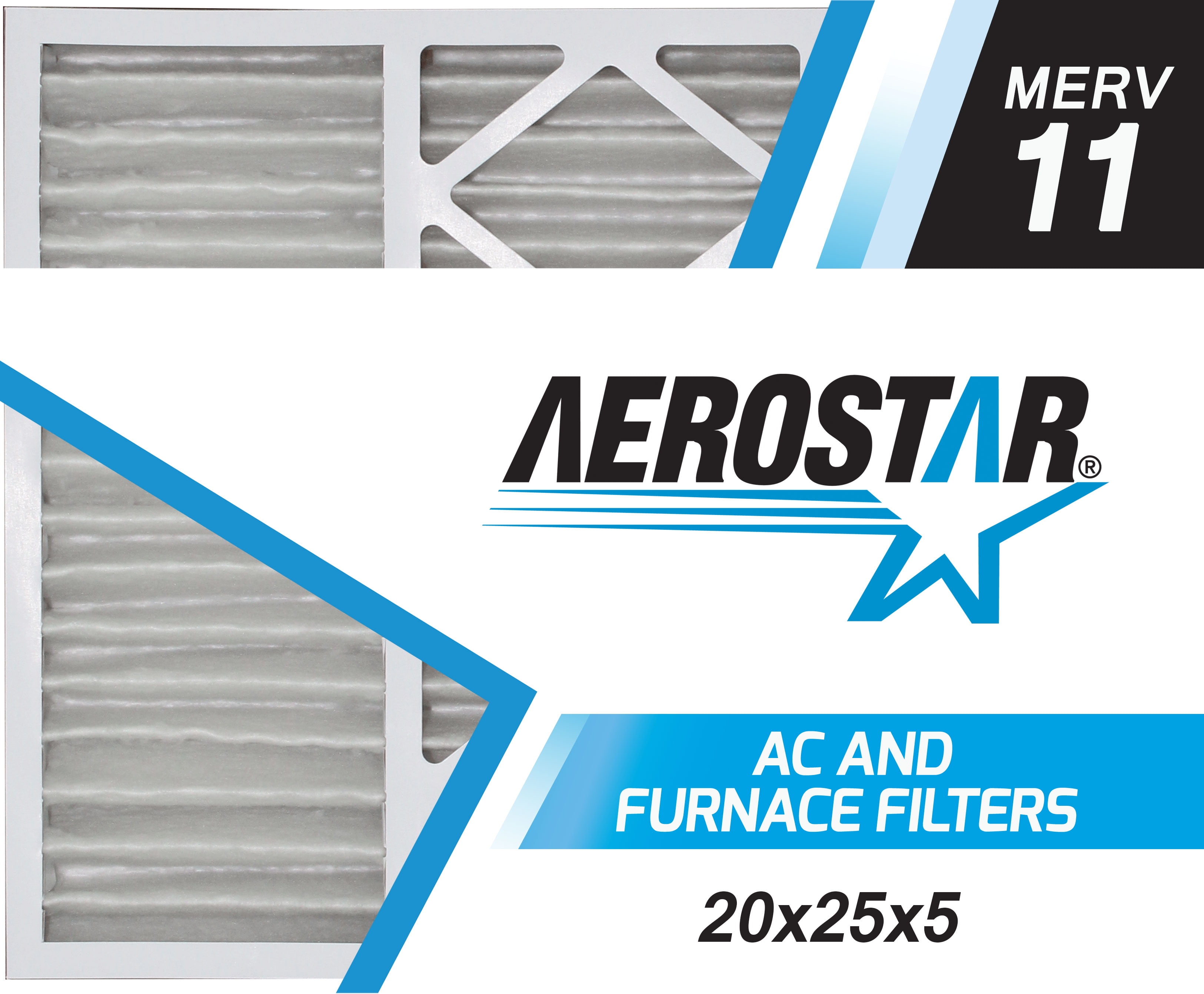 20x25x5 Honeywell Replacement Furnace Air Filters by Aerostar Merv 11