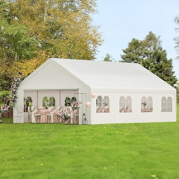 20x26 Carport Party Tent Heavy Duty Carport with Removable Sidewalls Outdoor Storage Shelter Portable Garage