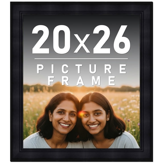 20x26 Frame Black Picture Frame - Complete Modern Photo Frame Includes UV Acrylic Shatter Guard
